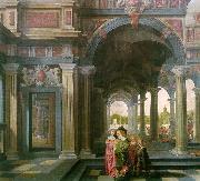 DELEN, Dirck van Palace Courtyard with Figures df Spain oil painting reproduction